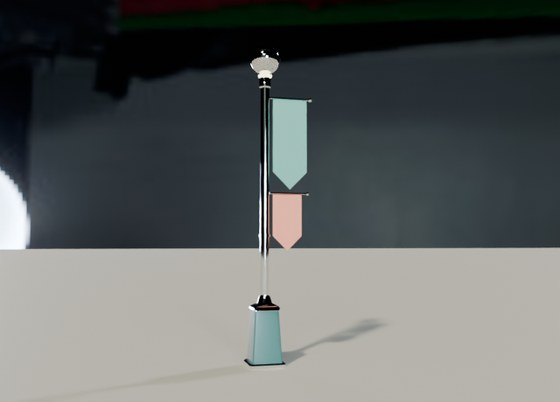 Sphere lamp with banners