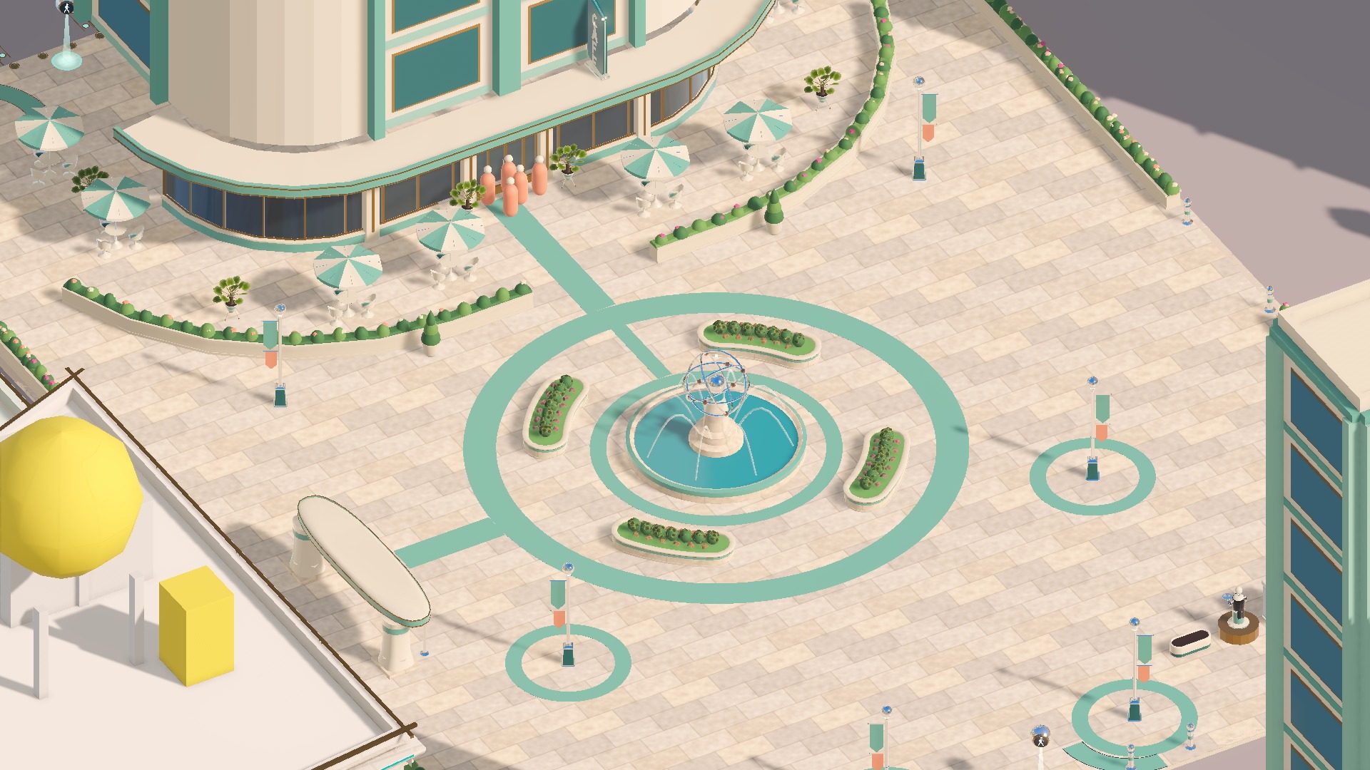 Unity play view of the square